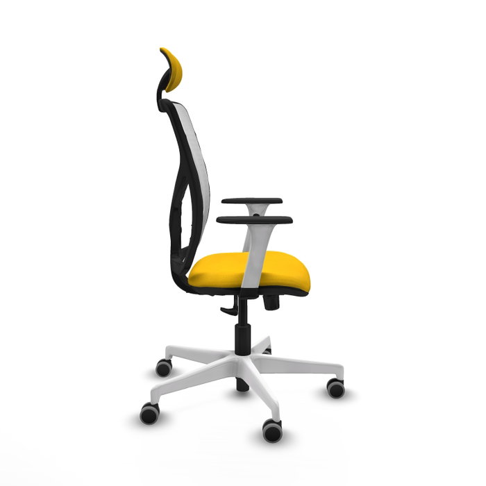 PIQUERAS Y CRESPO Silla de oficina Motilla con mecanismo Sincro, Amarillo y Blanco
