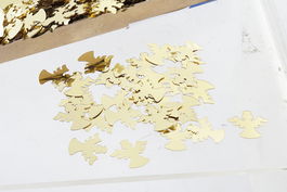 DKD Home Decor Decoración Navidad Moderna Dorado Plateado PVC Angeles cm (2 Unidades)