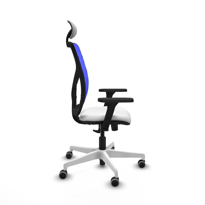 PIQUERAS Y CRESPO Silla de oficina Motilla con mecanismo Sincro, Blanco y Azul PIQUERAS Y CRESPO Silla de oficina Motilla con mecanismo Sincro, Blanco y Azul