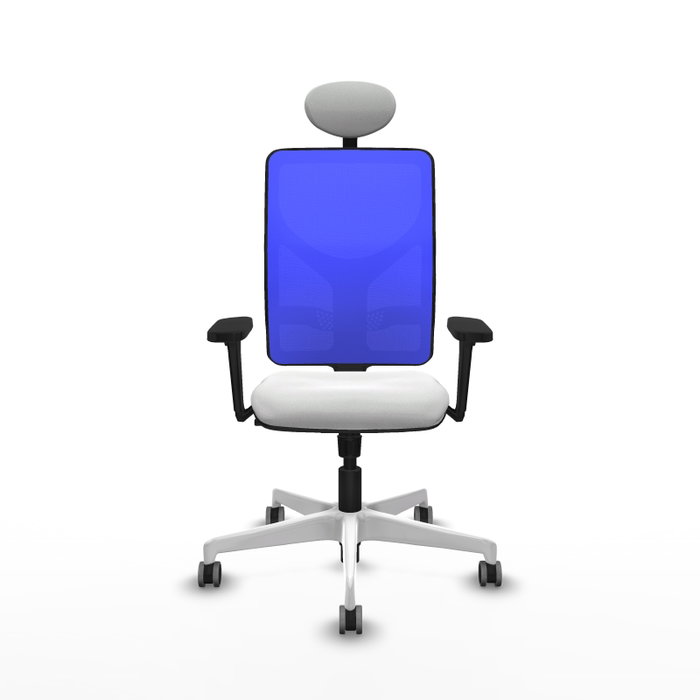 PIQUERAS Y CRESPO Silla de oficina Motilla con mecanismo Sincro, Blanco y Azul PIQUERAS Y CRESPO Silla de oficina Motilla con mecanismo Sincro, Blanco y Azul