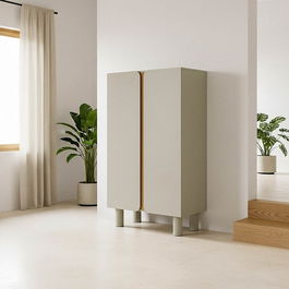 Armario Taupe Dm Salón 80 X 40 X 137 cm