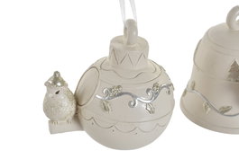 DKD Home Decor Decoración Colgante de Resina Pájaro Surtido de 2