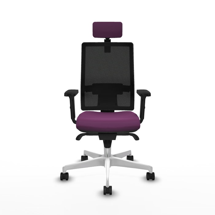 PIQUERAS Y CRESPO Silla de oficina Horna con mecanismo Sincro, Morado y Negro