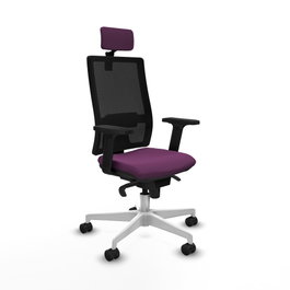 PIQUERAS Y CRESPO Silla de oficina Horna con mecanismo Sincro, Morado y Negro