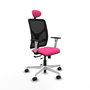 PIQUERAS Y CRESPO Silla de oficina Motilla con mecanismo Sincro/Traslack, Rosa y Negro