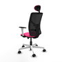 PIQUERAS Y CRESPO Silla de oficina Motilla con mecanismo Sincro/Traslack, Rosa y Negro