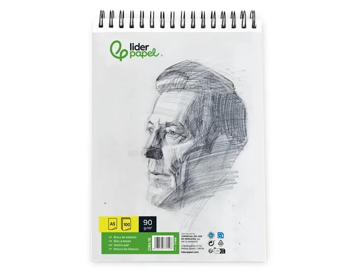 Liderpapel Bloc de dibujo esbozos espiral A5 100 hojas Liderpapel Bloc de dibujo esbozos espiral A5 100 hojas