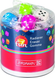 Goma De Borrar Brunnen Fun 3D Dado Surtido Expositor De 20 (4 Col.)