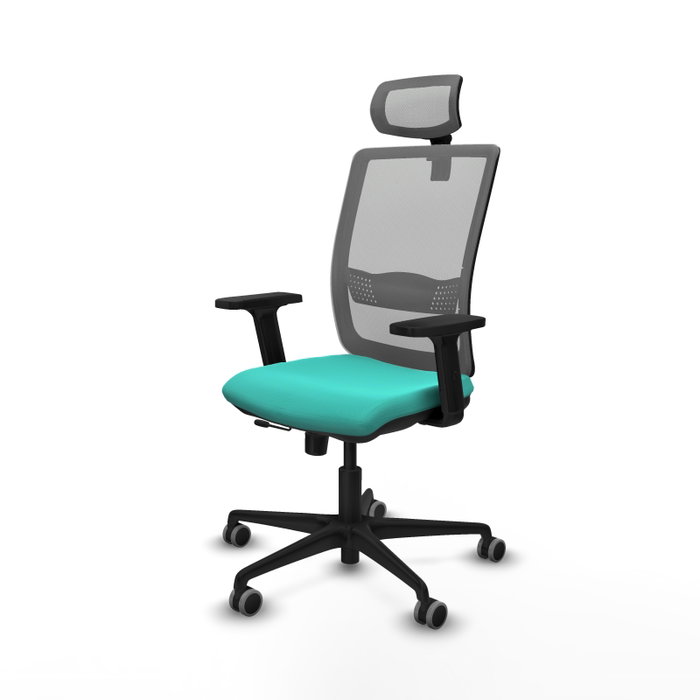 PIQUERAS Y CRESPO Silla de oficina Haches con mecanismo Sincro/Traslack, Turquesa y Gris