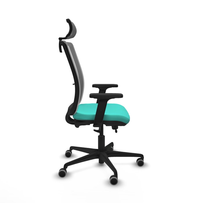 PIQUERAS Y CRESPO Silla de oficina Haches con mecanismo Sincro/Traslack, Turquesa y Gris