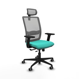 PIQUERAS Y CRESPO Silla de oficina Haches con mecanismo Sincro/Traslack, Turquesa y Gris