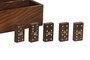 DKD Home Decor Domino Juego Set de 2 Piezas Marron Dorado 15x6x6 cm