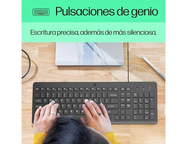 HP Combo 150 Teclado y Ratón con Cable Negro USB-A