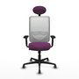 PIQUERAS Y CRESPO Silla de oficina Zulema con mecanismo Sincro, Morado y Blanco