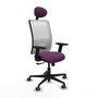 PIQUERAS Y CRESPO Silla de oficina Zulema con mecanismo Sincro, Morado y Blanco