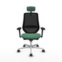 PIQUERAS Y CRESPO Silla de oficina Mardos con mecanismo Sincro/Traslack, Verde esmeralda y Negro