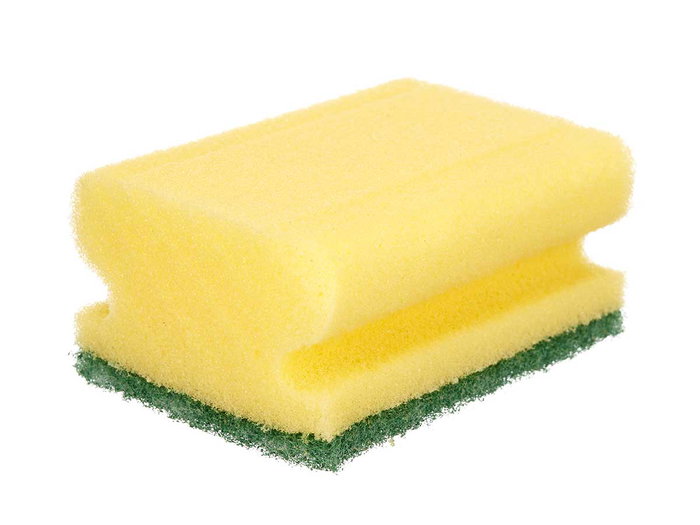 Arte Regal Set 4 Estropajos Salvauñas 18 x 13 x 4.5 cm Espuma Poliuretano Fibra Abrasiva Amarillo Verde (Set de 11)