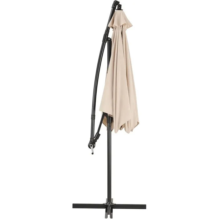 AUREA Parasol Voladizo de Aluminio Ø 3 m con Tejido de Poliéster 180 g Color Crema - SUNPDP3MCREAM