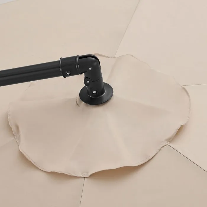 AUREA Parasol Voladizo de Aluminio Ø 3 m con Tejido de Poliéster 180 g Color Crema - SUNPDP3MCREAM