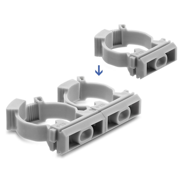 DeLOCK 22071 Soporte para fundas de cables con clip de cierre, 100 unidades, gris