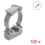 DeLOCK 22071 Soporte para fundas de cables con clip de cierre, 100 unidades, gris