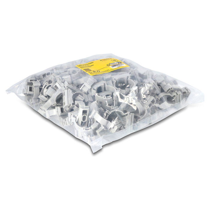 DeLOCK 22071 Soporte para fundas de cables con clip de cierre, 100 unidades, gris