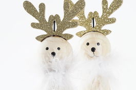 DKD Home Decor Figura Navidad Moderna Blanco Negro MDF 6.5 x 21.5 x 6.5 cm (12 Unidades)