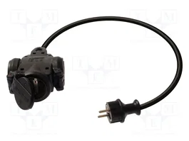 AS SCHWABE Prolongador de alimentación H07RN-F 3G1,5mm2 0,3m Negro