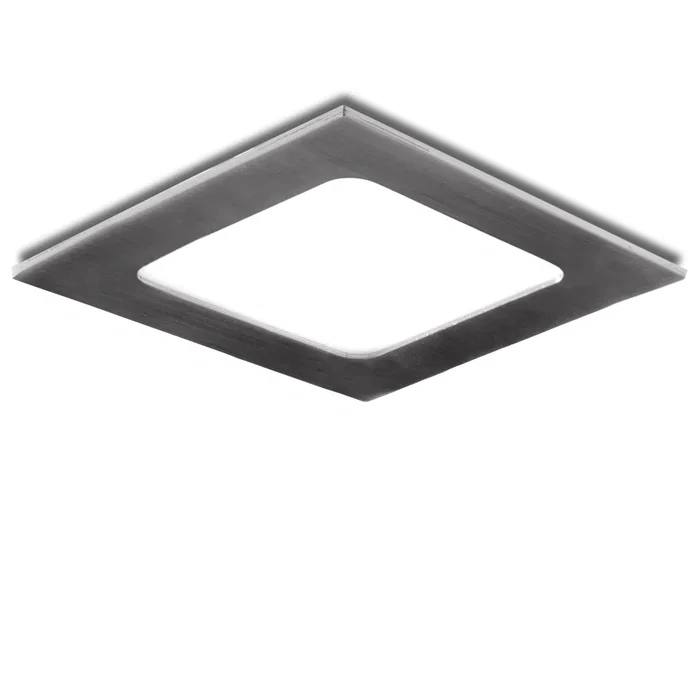 GL Placa LED 6W 480Lm Cuadrada 120x120mm Blanco Frío 6000K Acabado Níquel Satinado Downlight para Falso Techo GL-CL-S6N-CW