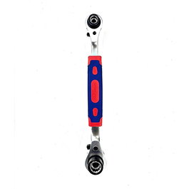 Workpro - Llave de Carraca Vaso 8 en 1 Reversible, Mango Revestido, Acero Cromo Vanadio, Medidas 8/10/12/13/14/17/19/21 mm