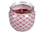 Acorde Vela Perfumada Cristal con Aroma a Manzana y Canela, Color Granate en Vidrio, Forma Cuadrado 7.5x6.3x7.5 cm (Set de 12)