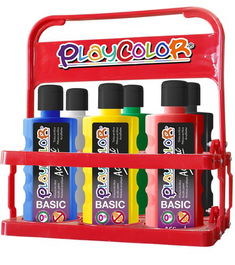 Pintura Acrilica Playcolor Basic Surtido Bolsa De 6 Colores 250 Ml (Blanco + Amarillo + Rojo + Verde + Azul + Negro)