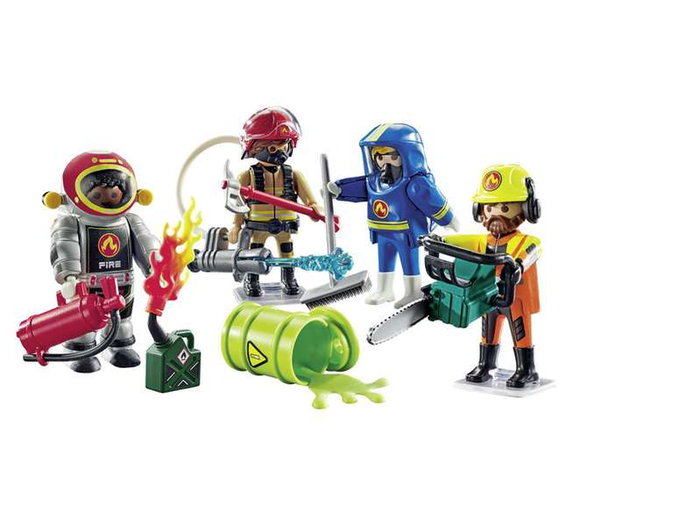 Playmobil Figuras de Bomberos Action con Accesorios, Edad Mínima 5 Años, Plástico