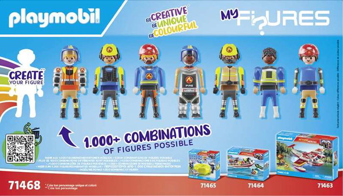 Playmobil Figuras de Bomberos Action con Accesorios, Edad Mínima 5 Años, Plástico