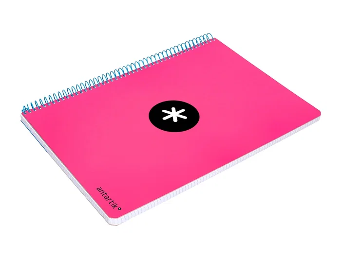 Antartik Cuaderno espiral A4 micro tapa dura 80h 100 gr cuadro 5mm rosa fluor