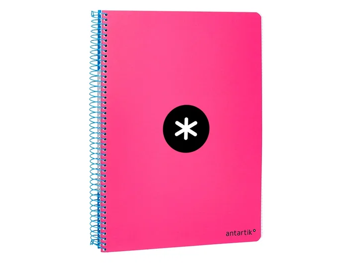 Antartik Cuaderno espiral A4 micro tapa dura 80h 100 gr cuadro 5mm rosa fluor