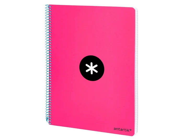 Antartik Cuaderno espiral A4 micro tapa dura 80h 100 gr cuadro 5mm rosa fluor