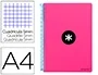 Antartik Cuaderno espiral A4 micro tapa dura 80h 100 gr cuadro 5mm rosa fluor