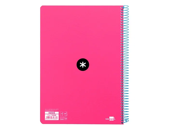 Antartik Cuaderno espiral A4 micro tapa dura 80h 100 gr cuadro 5mm rosa fluor