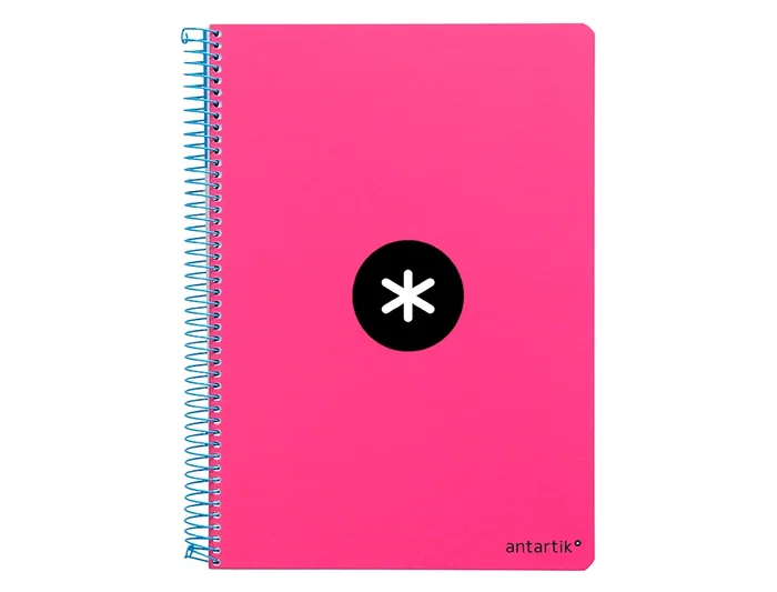 Antartik Cuaderno espiral A4 micro tapa dura 80h 100 gr cuadro 5mm rosa fluor