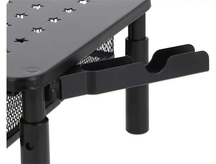 Q-Connect Soporte para Monitor Metálico Regulable en Altura, con Cajón y Dos Soportes para Móvil