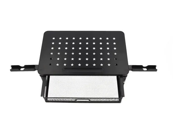 Q-Connect Soporte para Monitor Metálico Regulable en Altura, con Cajón y Dos Soportes para Móvil