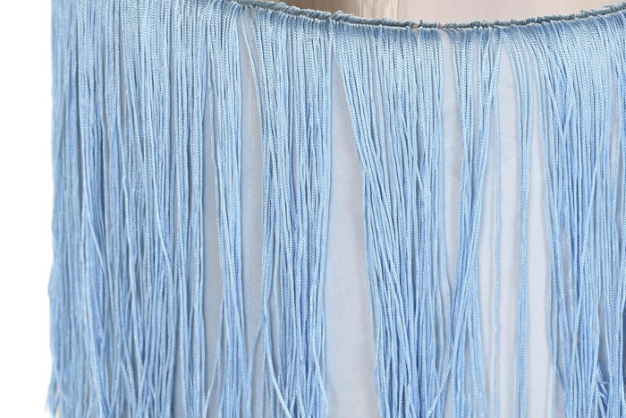 DKD Home Decor Reposapiés Atlantico Azul Marino y Azul Celeste Poliéster y Metal 35 x 41 x 35 cm (2 Unidades)