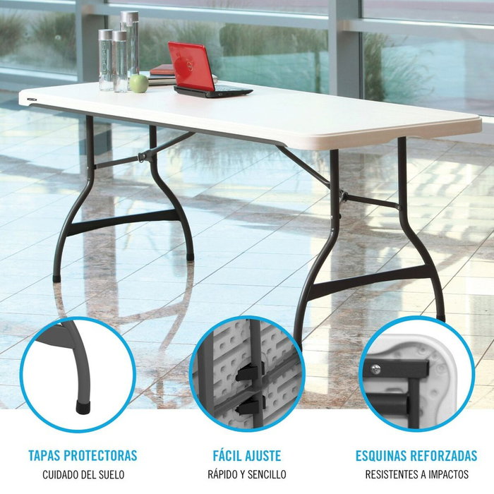 Color Baby Mesa rectangular plegable blanca 182X76X73,5 cm