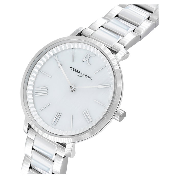 Pierre Cardin CBC.5002 Reloj Analógico para Mujer en Acero Inoxidable Gris
