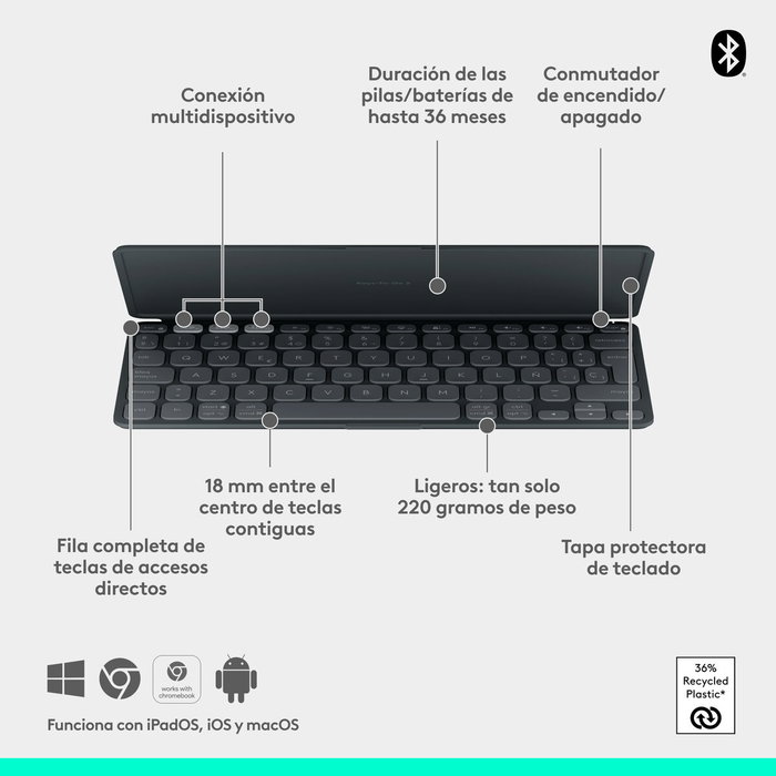 Teclado Logitech 920-012973 Grafito Español QWERTY