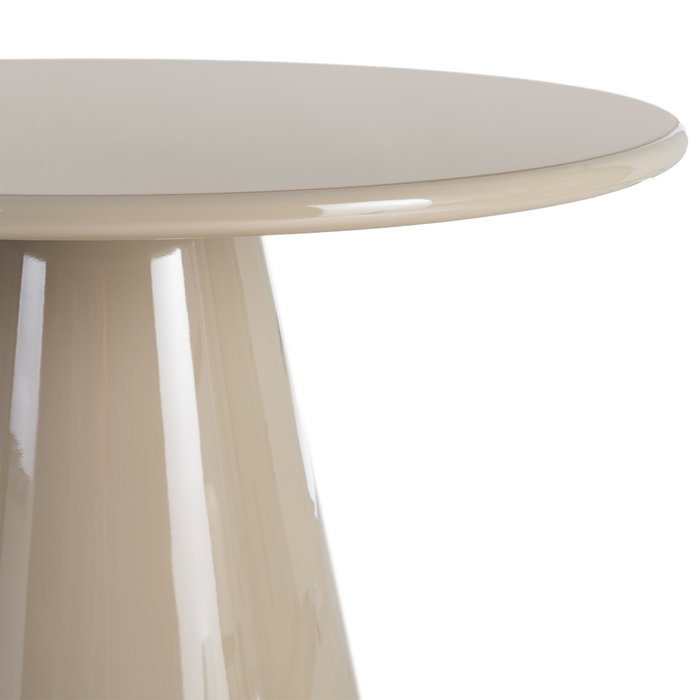 Mesa Comedor Alto Brillo Taupe Dm 120 X 120 X 75 cm