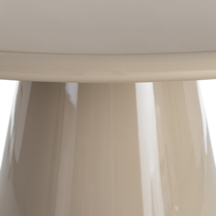 Mesa Comedor Alto Brillo Taupe Dm 120 X 120 X 75 cm