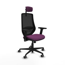 PIQUERAS Y CRESPO Silla de oficina Mardos con mecanismo Sincro, Morado y Negro