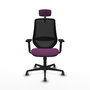 PIQUERAS Y CRESPO Silla de oficina Mardos con mecanismo Sincro, Morado y Negro